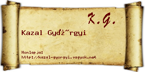 Kazal Györgyi névjegykártya